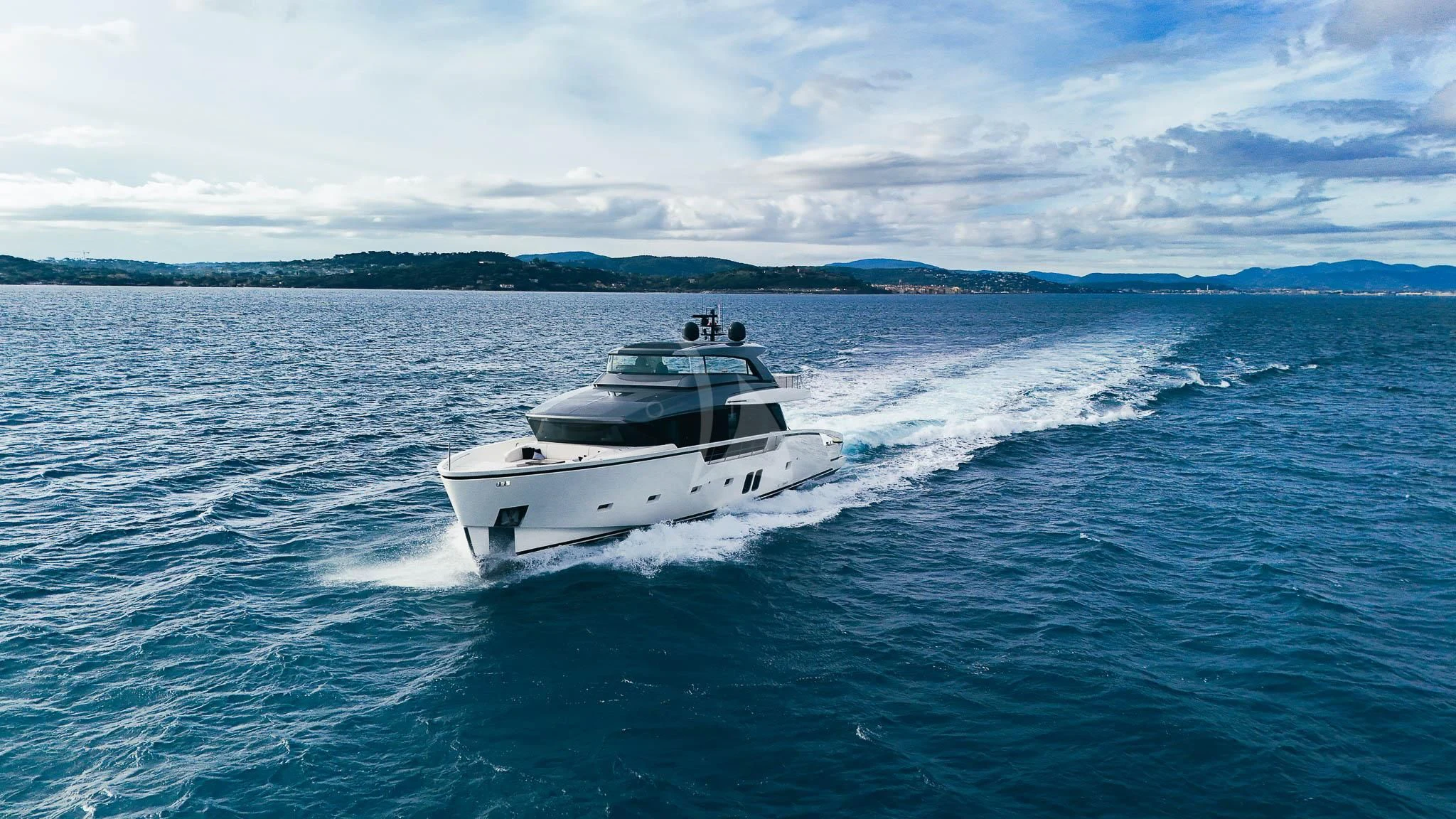 a boat on the water aboard VINCI II Yacht for Sale
