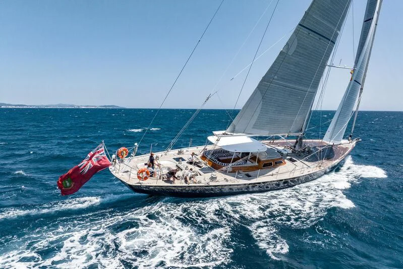 a boat sailing on the sea aboard BOLERO Yacht for Sale