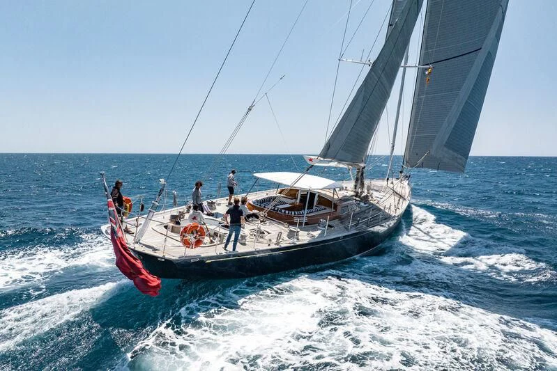 a boat sailing on the sea aboard BOLERO Yacht for Sale
