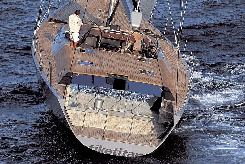 a person on a boat aboard TIKETITAN Yacht for Sale