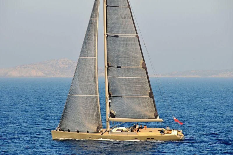 a sailboat on the water aboard TIKETITAN Yacht for Sale