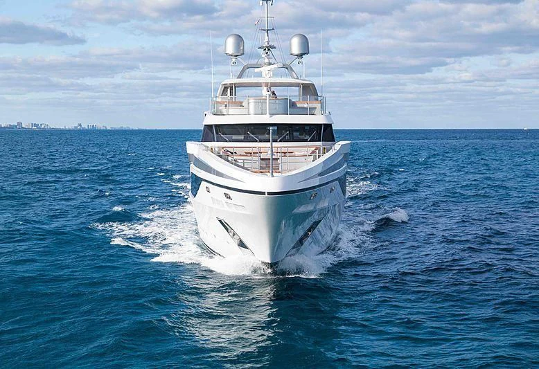 a boat in the water aboard BACCHANAL Yacht for Sale