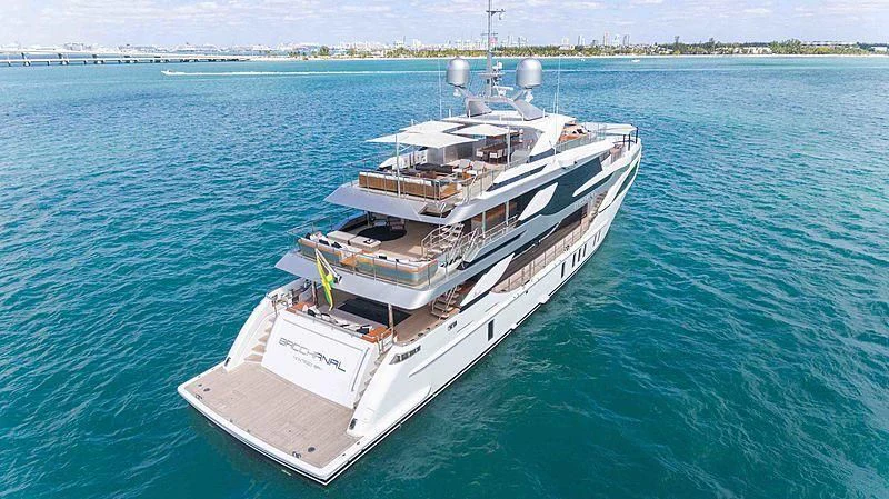a boat in the water aboard BACCHANAL Yacht for Sale