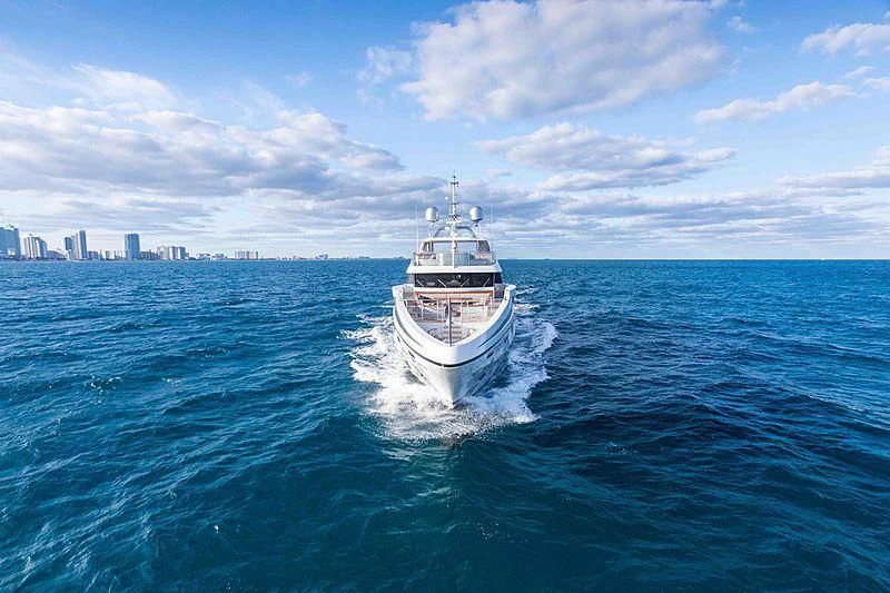 a boat in the water aboard BACCHANAL Yacht for Sale