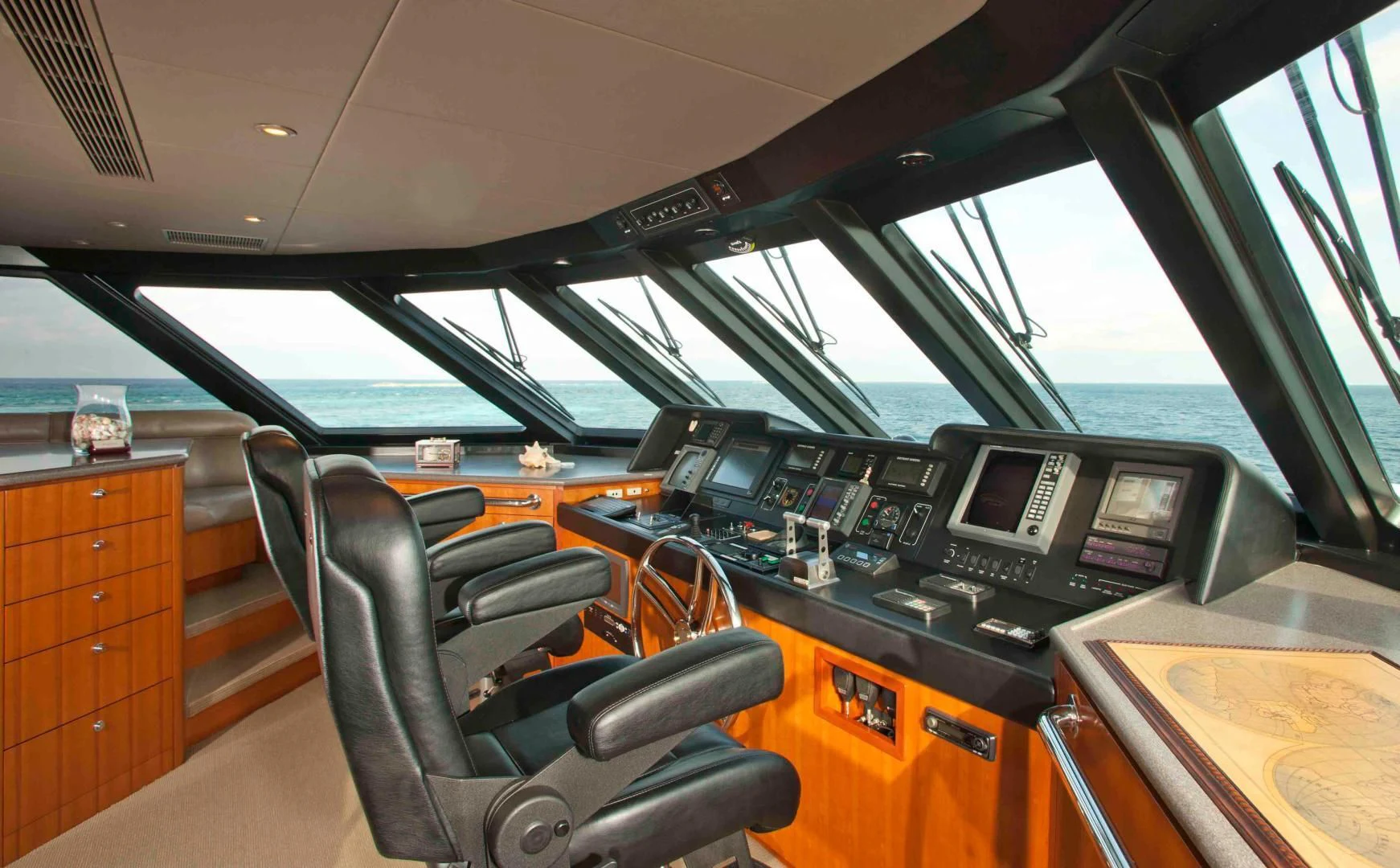 inside of a vehicle aboard MURPHY'S LAW Yacht for Charter