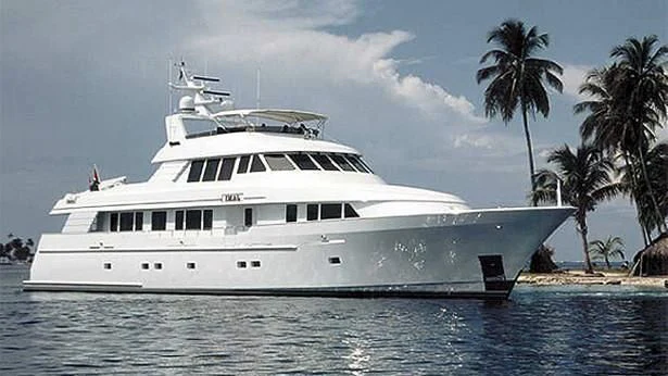 a large white yacht aboard MURPHY'S LAW Yacht for Charter