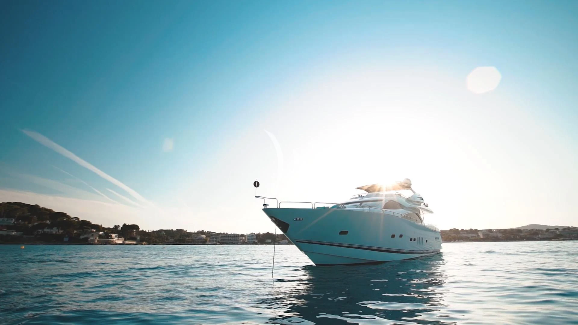 a boat on the water aboard PEARL OF LONDON Yacht for Sale