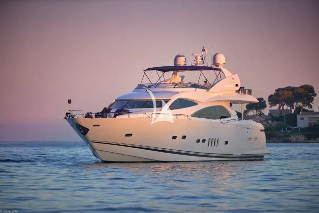 a boat in the water aboard PEARL OF LONDON Yacht for Sale