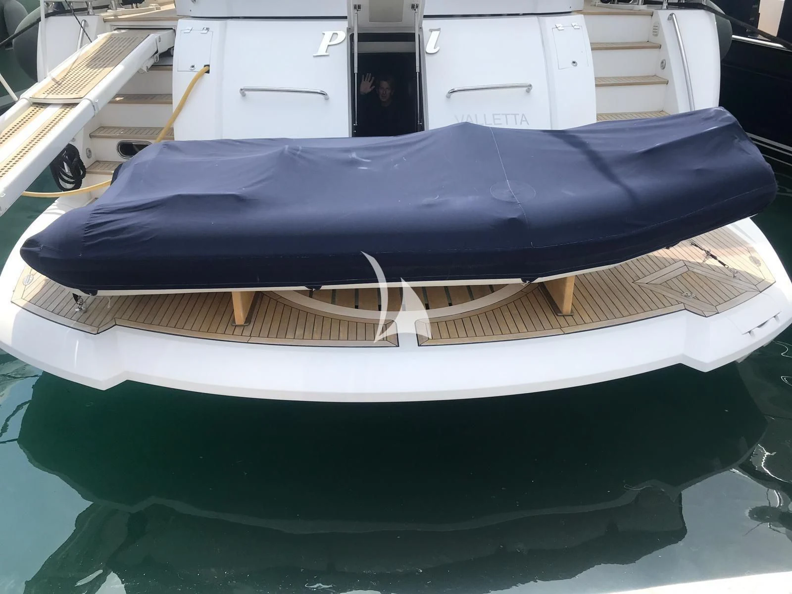 a boat with a book on it aboard PEARL OF LONDON Yacht for Sale