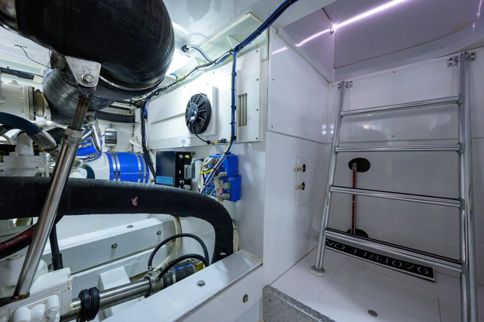 a close-up of a machine aboard FLYING J Yacht for Sale
