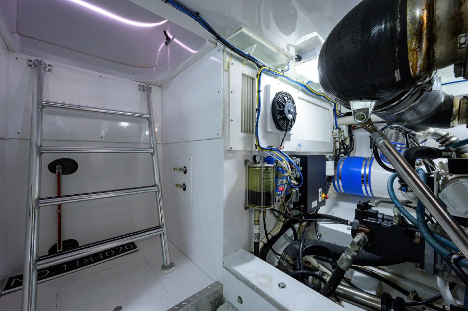 a close-up of a machine aboard FLYING J Yacht for Sale