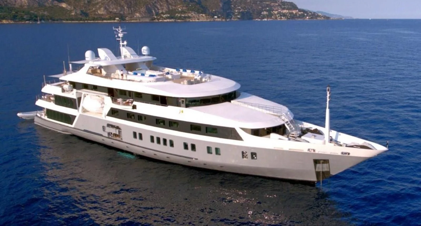 a large white boat on the water aboard MARQUISE Yacht for Sale