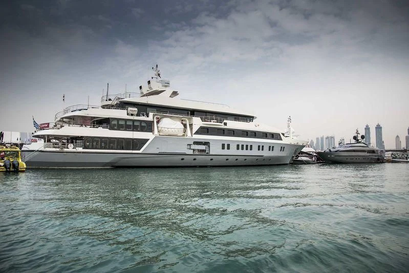 a large white boat in the water aboard MARQUISE Yacht for Sale