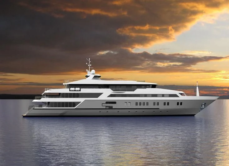 a white yacht in the water aboard MARQUISE Yacht for Sale