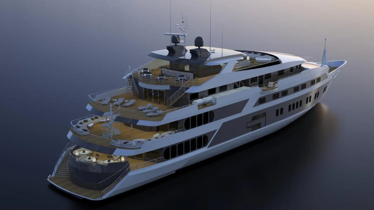 a high angle view of a ship aboard MARQUISE Yacht for Sale