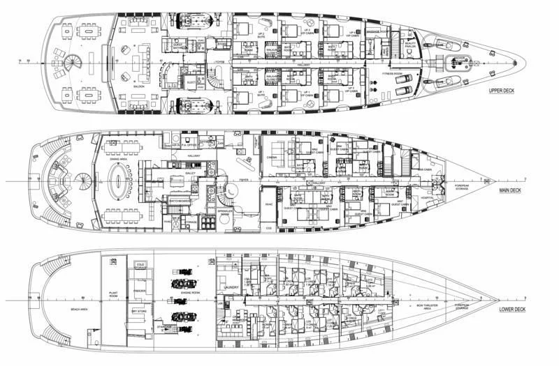 diagram, engineering drawing aboard MARQUISE Yacht for Sale