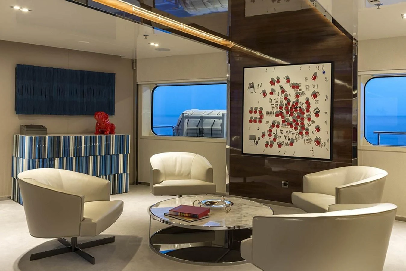 a room with a couch and a tv aboard MARQUISE Yacht for Sale