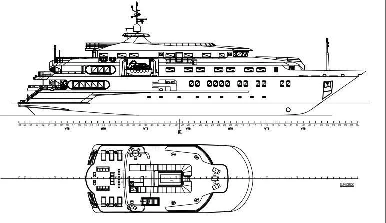 diagram, engineering drawing aboard MARQUISE Yacht for Sale