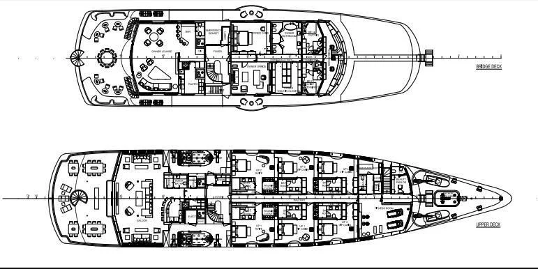 diagram, engineering drawing aboard MARQUISE Yacht for Sale