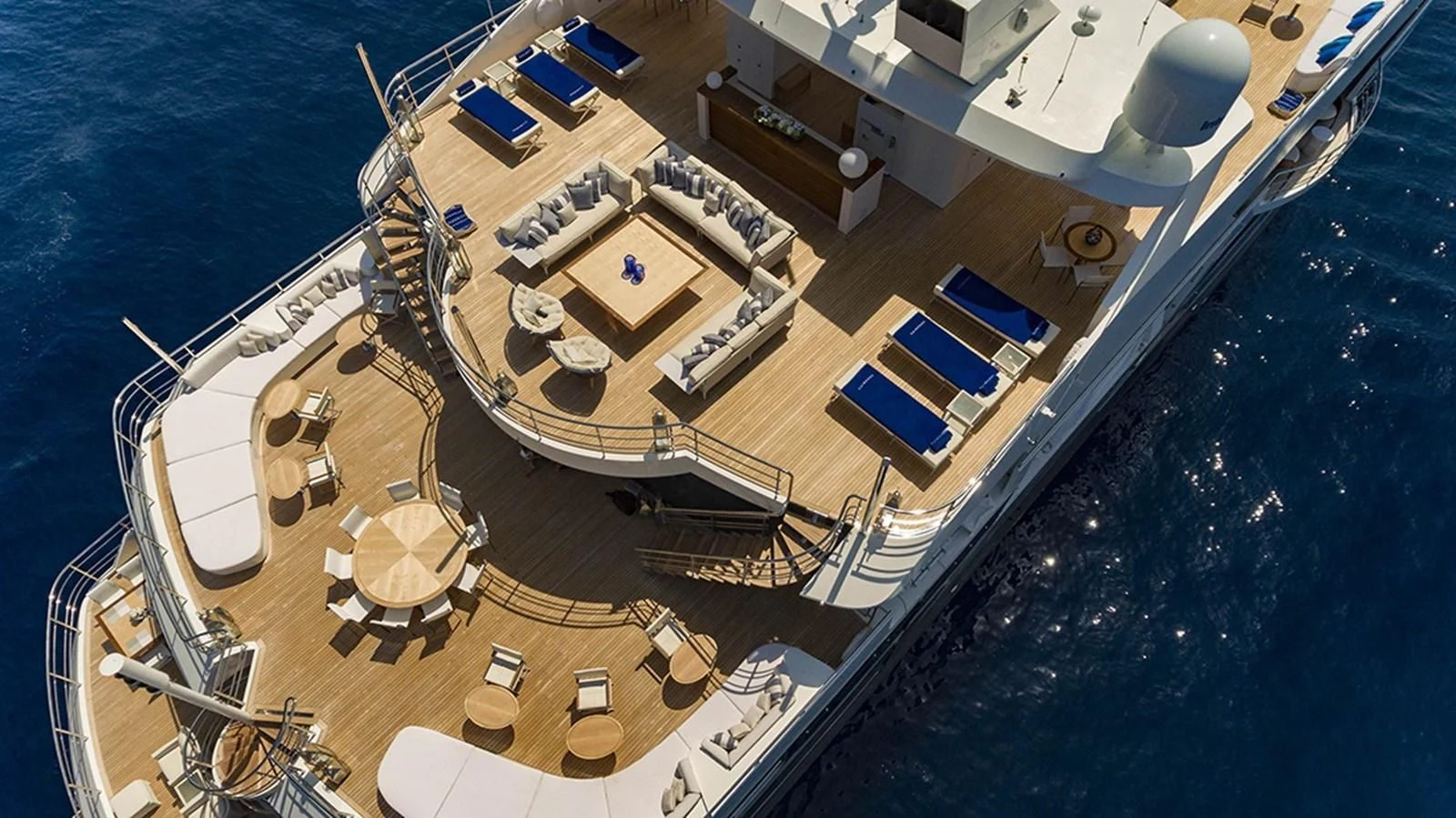 a large ship docked aboard MARQUISE Yacht for Sale