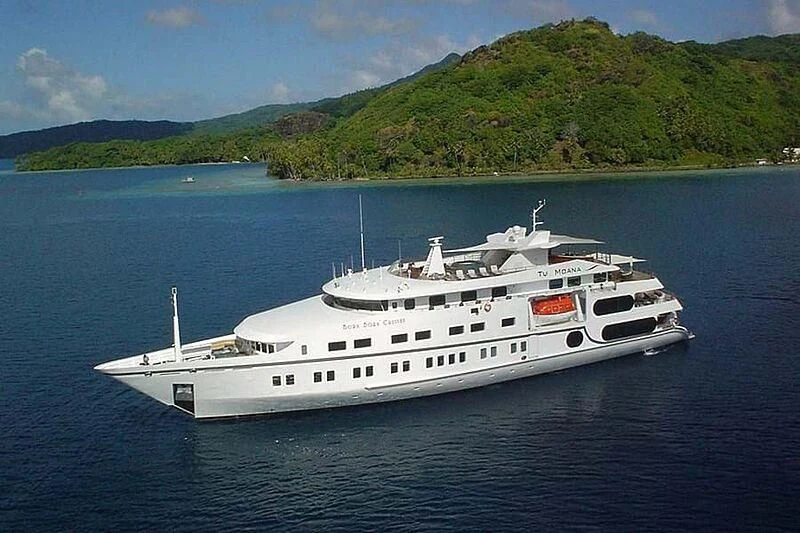 a white boat on water aboard MARQUISE Yacht for Sale