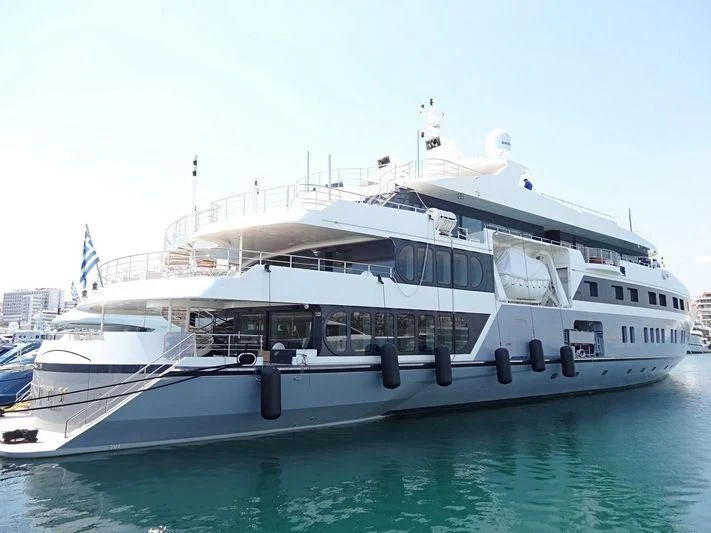 a large white boat in the water aboard MARQUISE Yacht for Sale