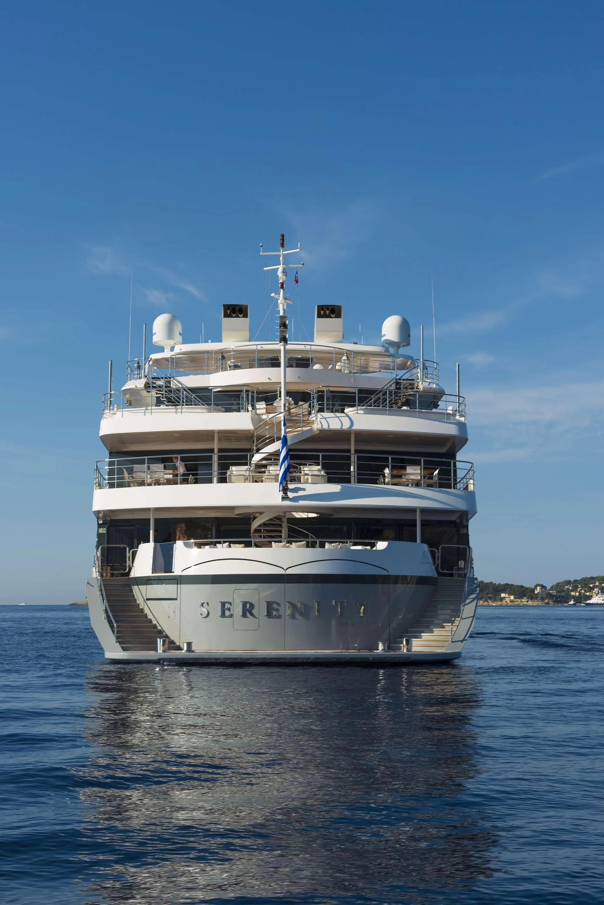 a large white ship in the water aboard MARQUISE Yacht for Sale