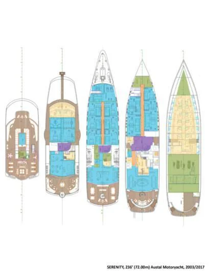 a group of colorful cylindrical objects aboard MARQUISE Yacht for Sale