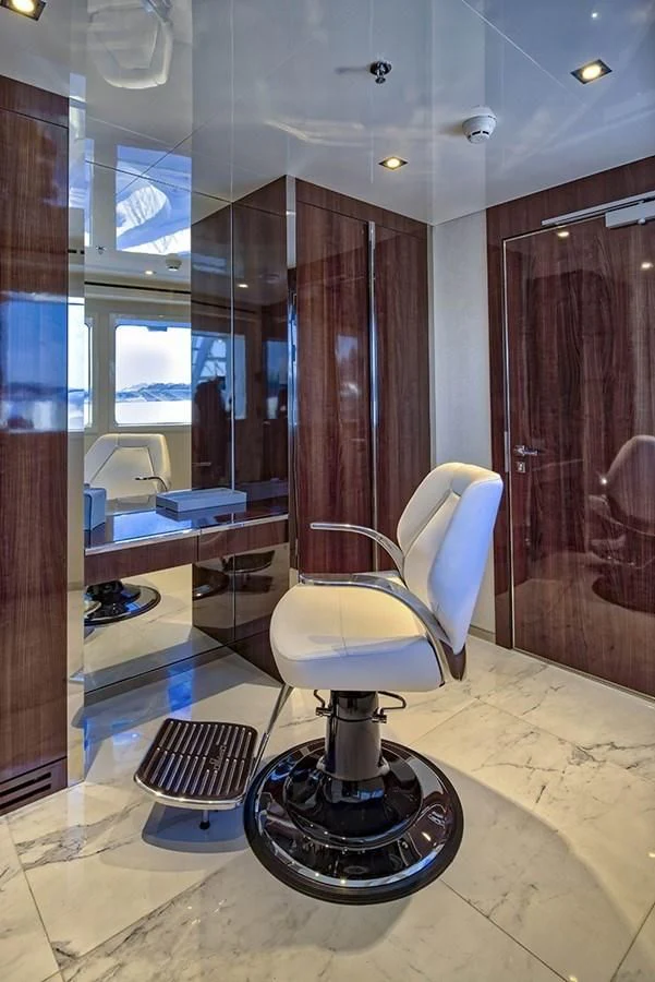 a bathroom with a stand up shower aboard MARQUISE Yacht for Sale