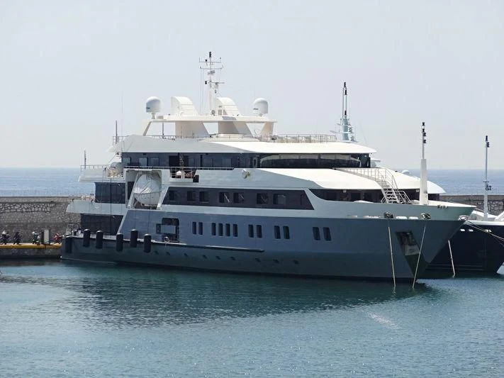 a large ship in the water aboard MARQUISE Yacht for Sale
