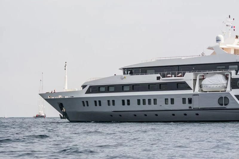 a large white boat in the water aboard MARQUISE Yacht for Sale