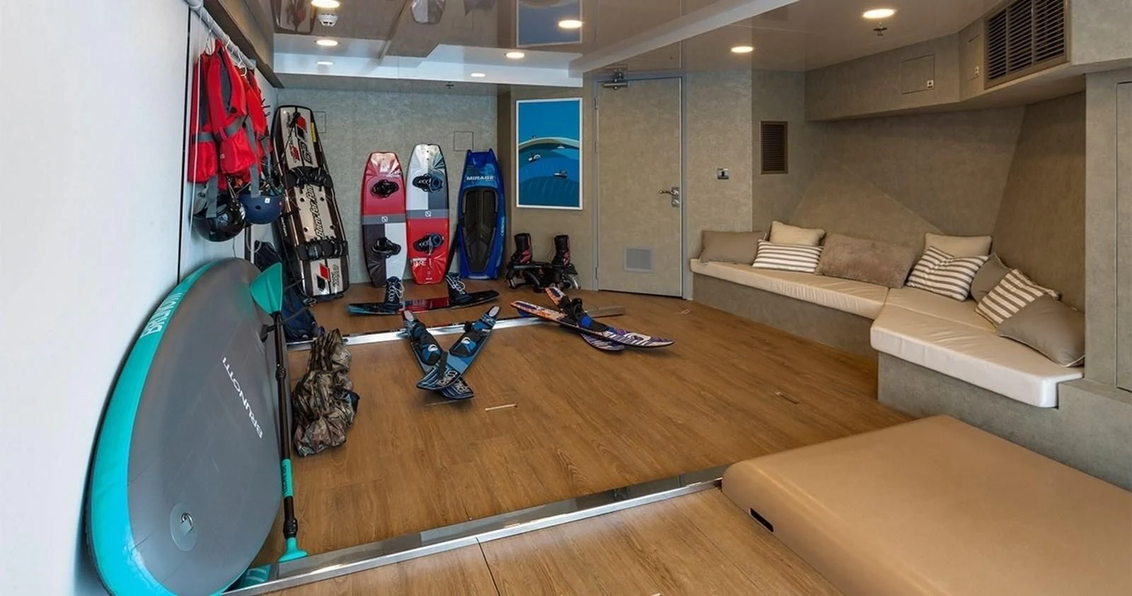 a room with a large gym aboard MARQUISE Yacht for Sale