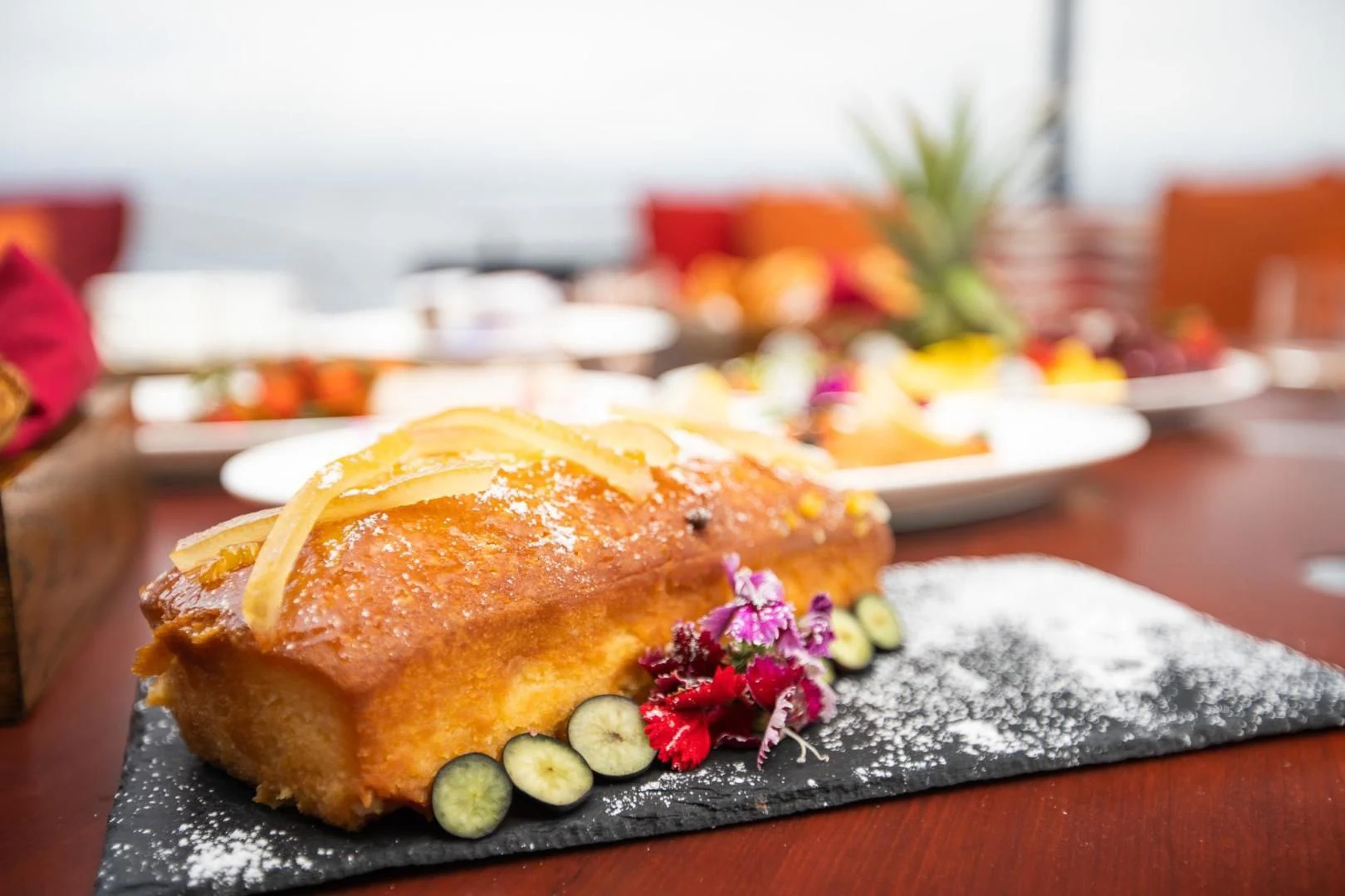 a plate of food aboard KJOS Yacht for Charter