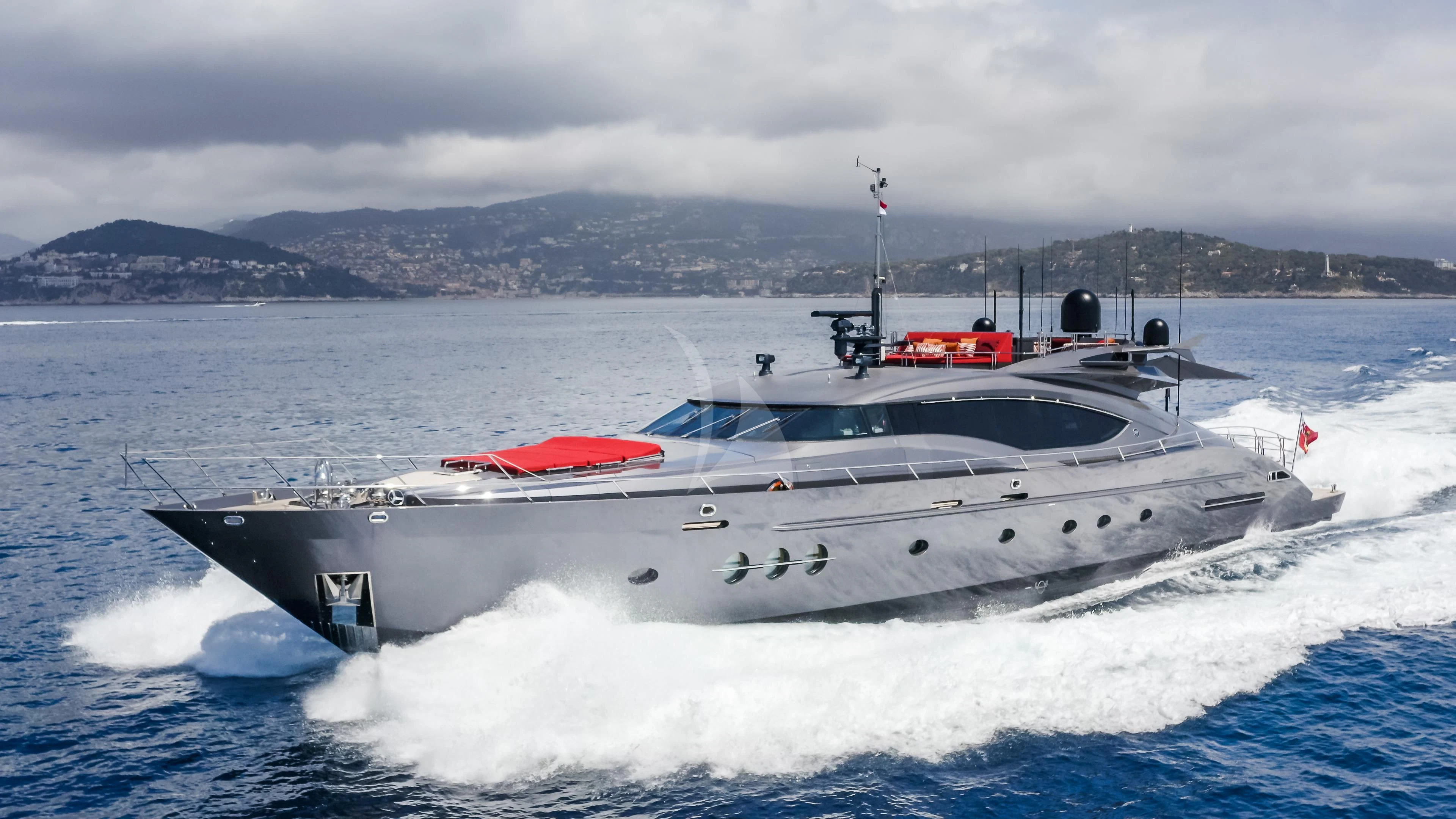 a white yacht on the water aboard KJOS Yacht for Charter