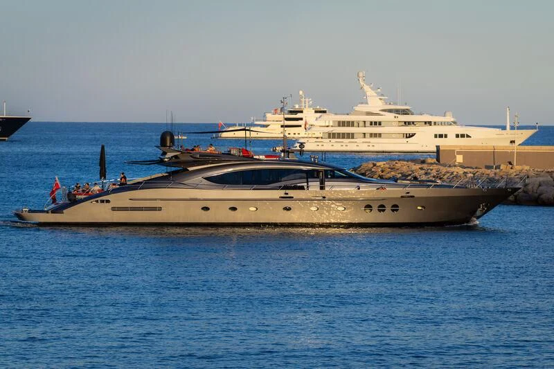 a large ship in the water aboard KJOS Yacht for Charter