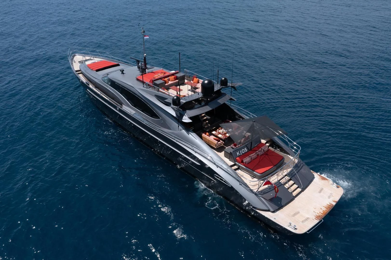 a boat in the water aboard KJOS Yacht for Charter