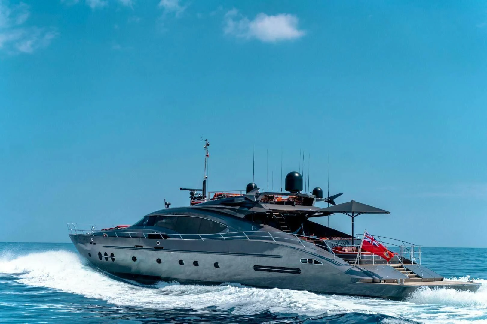 a boat in the water aboard KJOS Yacht for Charter