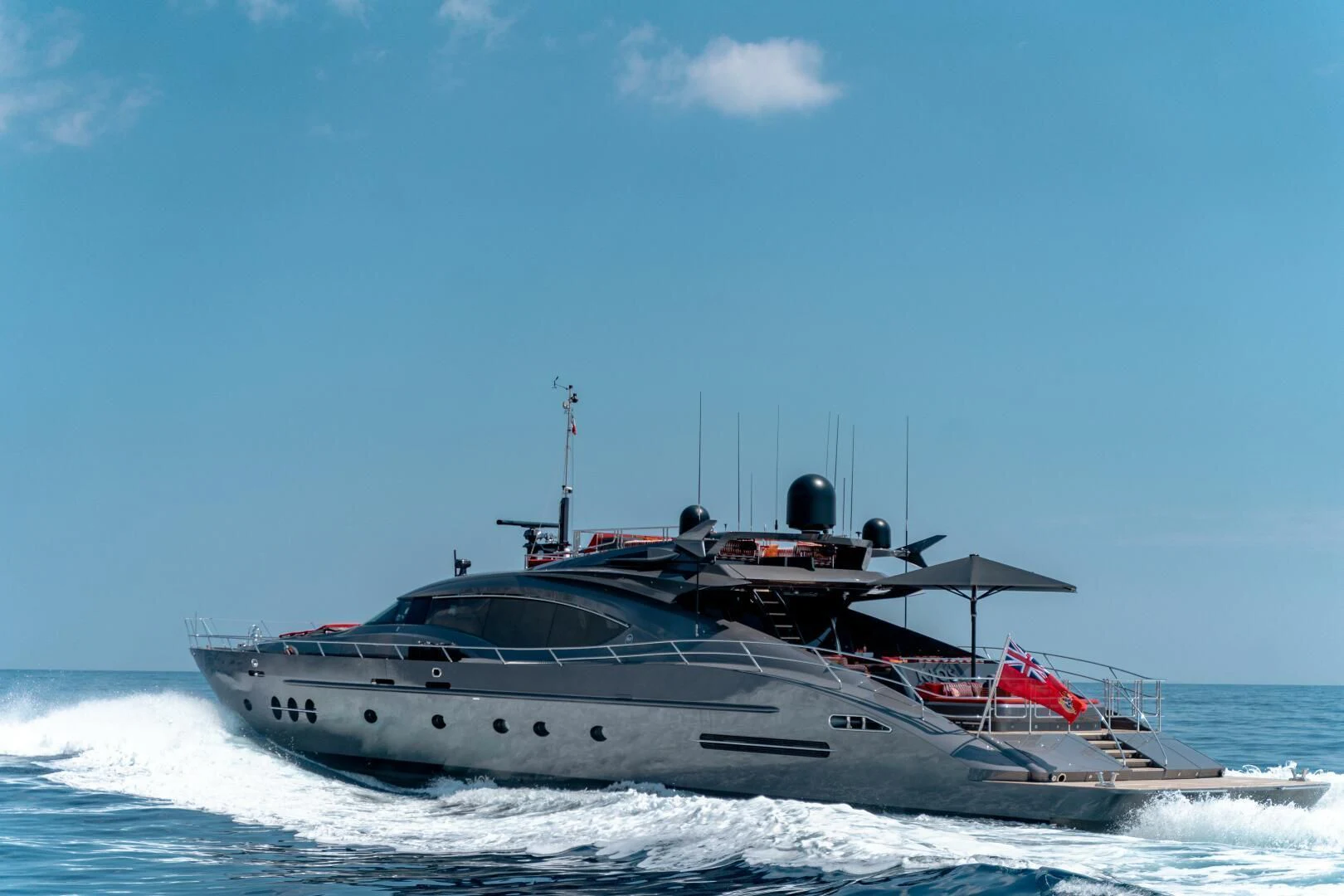 a boat in the water aboard KJOS Yacht for Charter