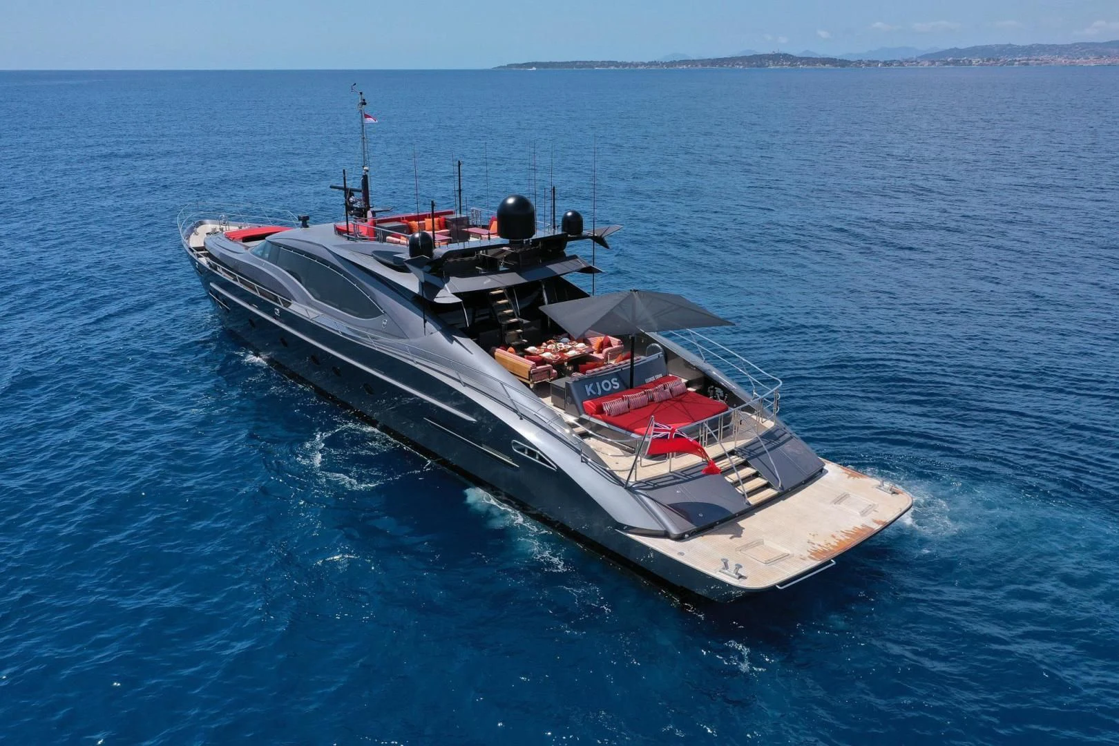 a boat in the water aboard KJOS Yacht for Charter
