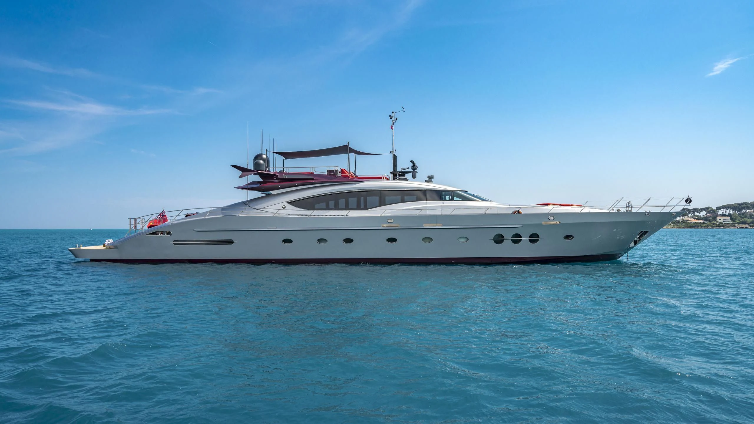 a white yacht in the water aboard KJOS Yacht for Charter