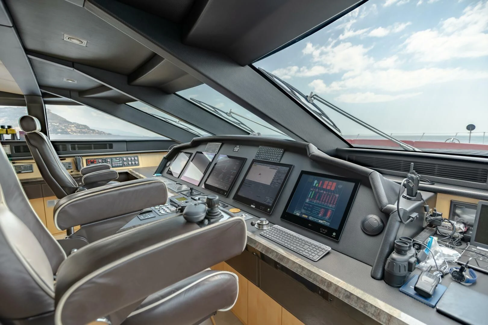 inside of a car aboard KJOS Yacht for Charter