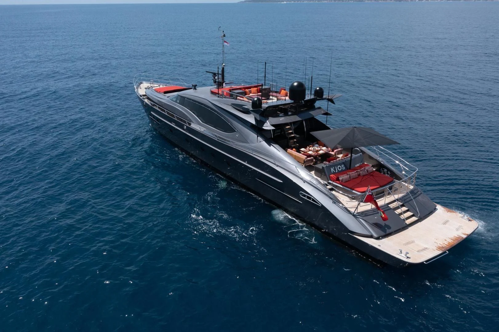 a boat on the water aboard KJOS Yacht for Charter