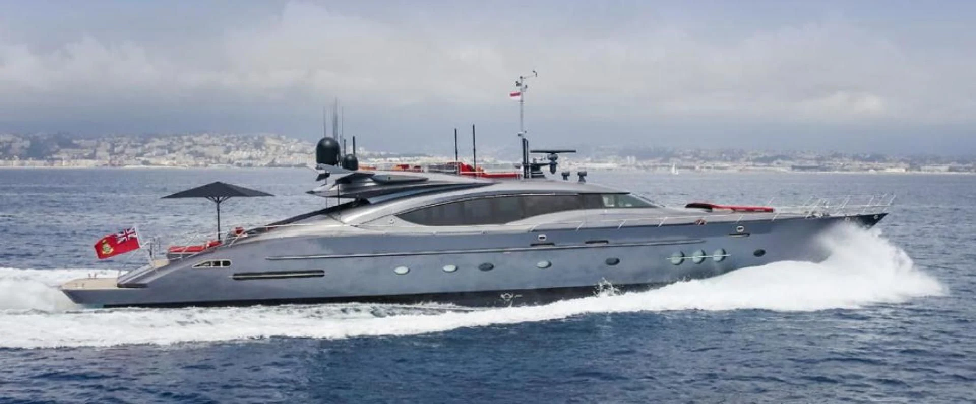 a white yacht in the water aboard KJOS Yacht for Charter