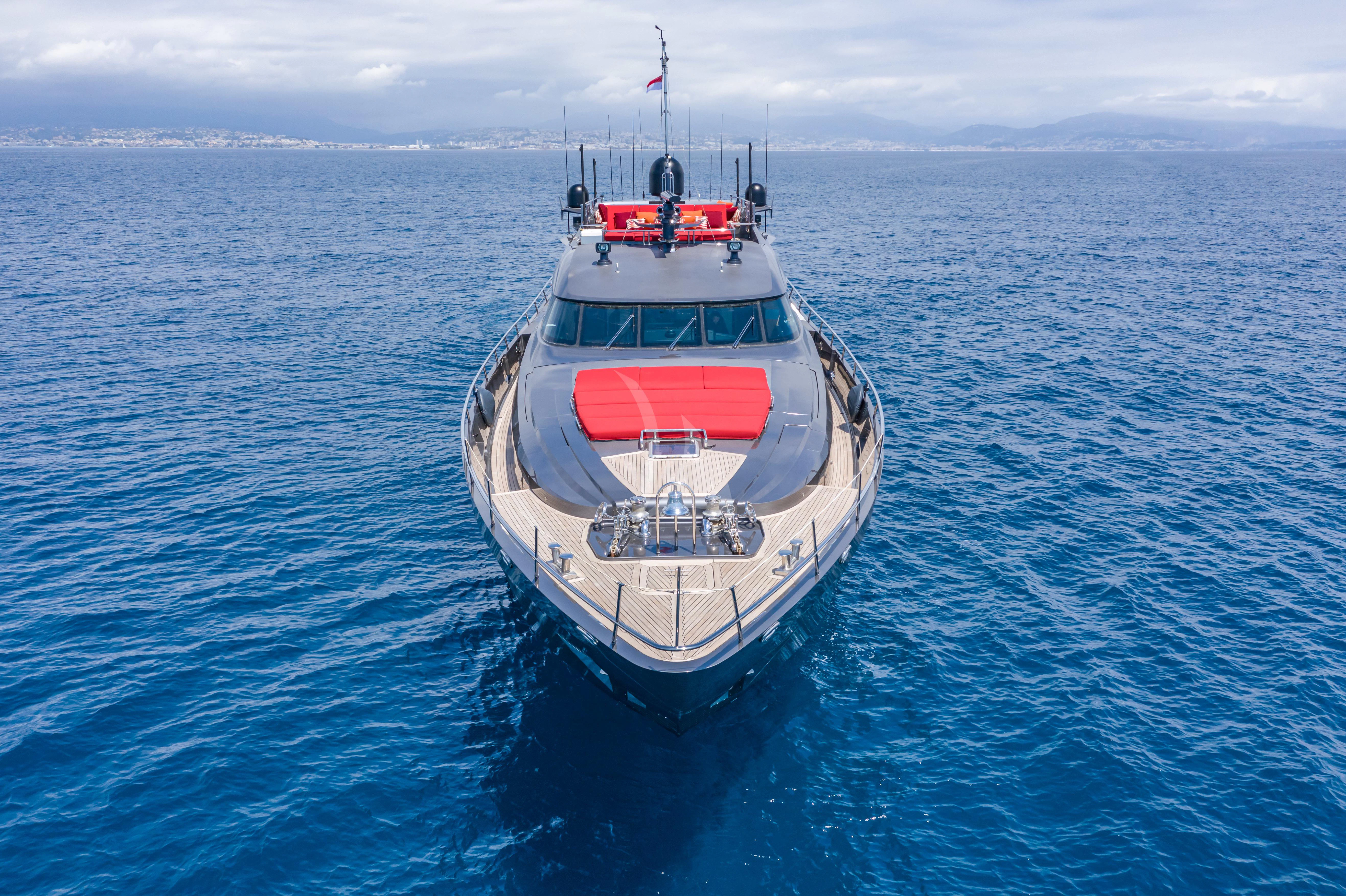 a boat in the water aboard KJOS Yacht for Charter