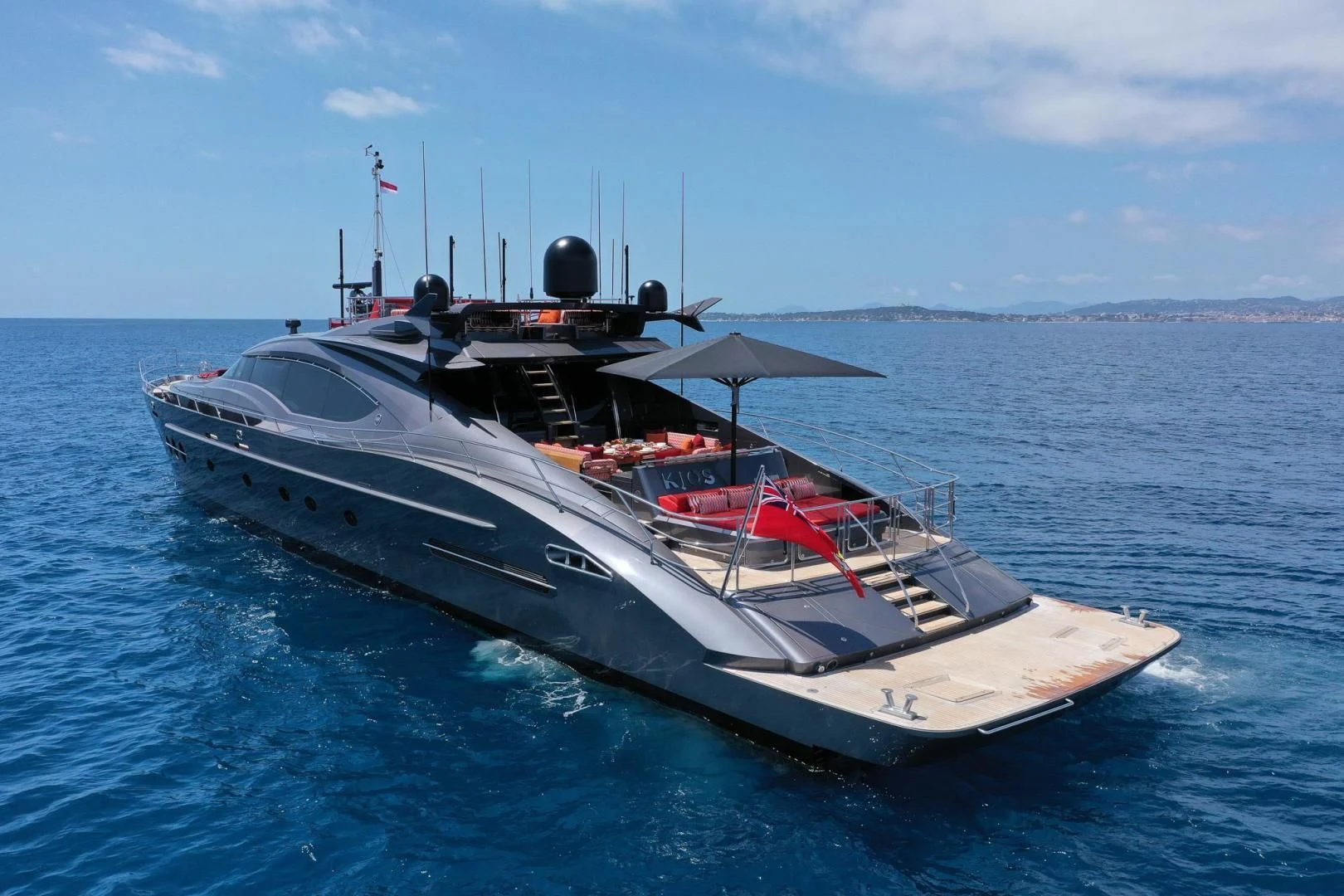 a boat in the water aboard KJOS Yacht for Charter