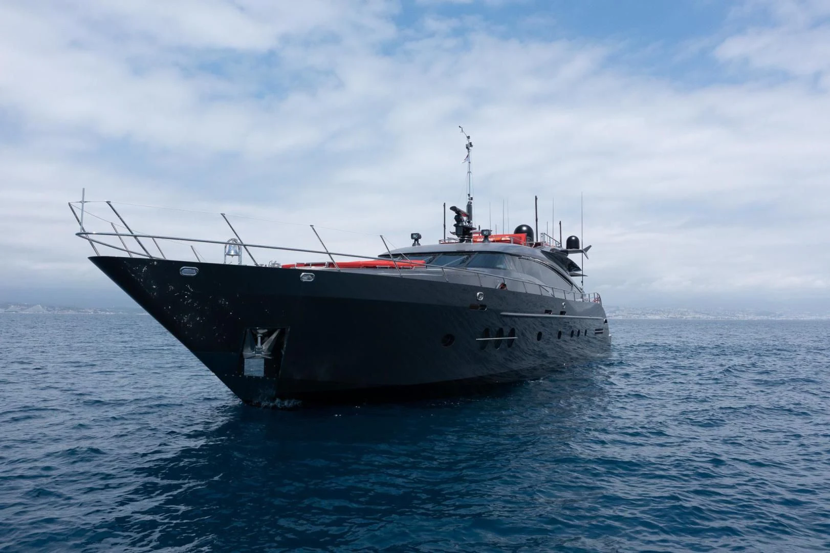 a large boat in the water aboard KJOS Yacht for Charter