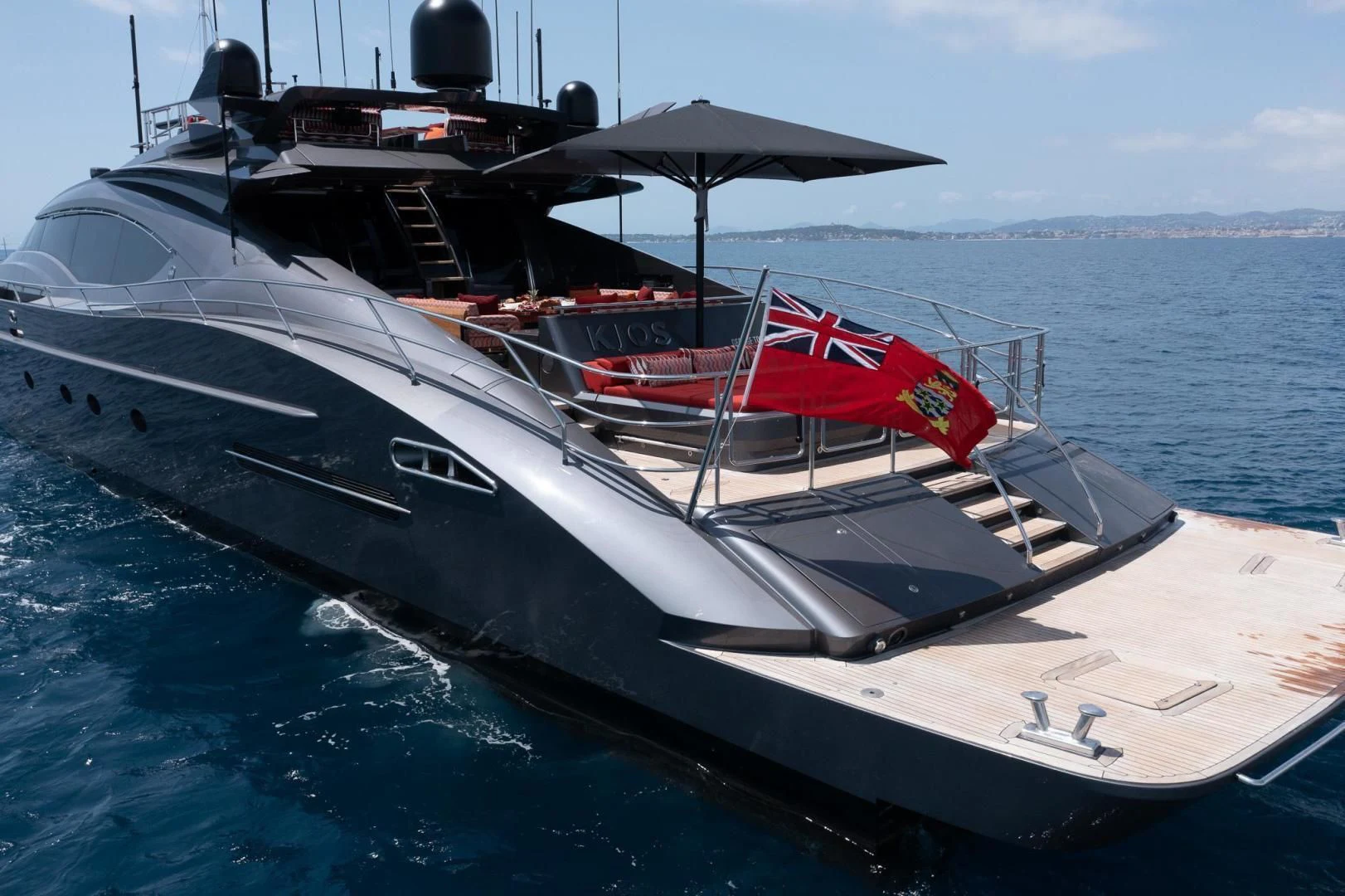 a boat on the water aboard KJOS Yacht for Charter