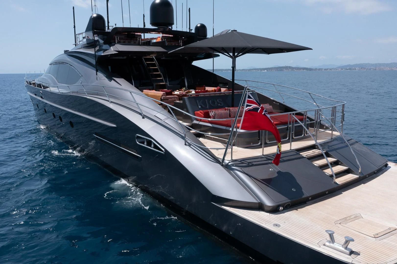 a boat on the water aboard KJOS Yacht for Charter