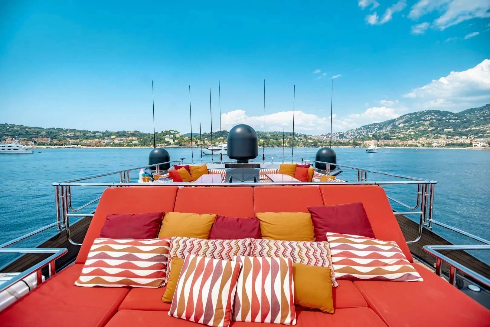 a boat on the water aboard KJOS Yacht for Charter