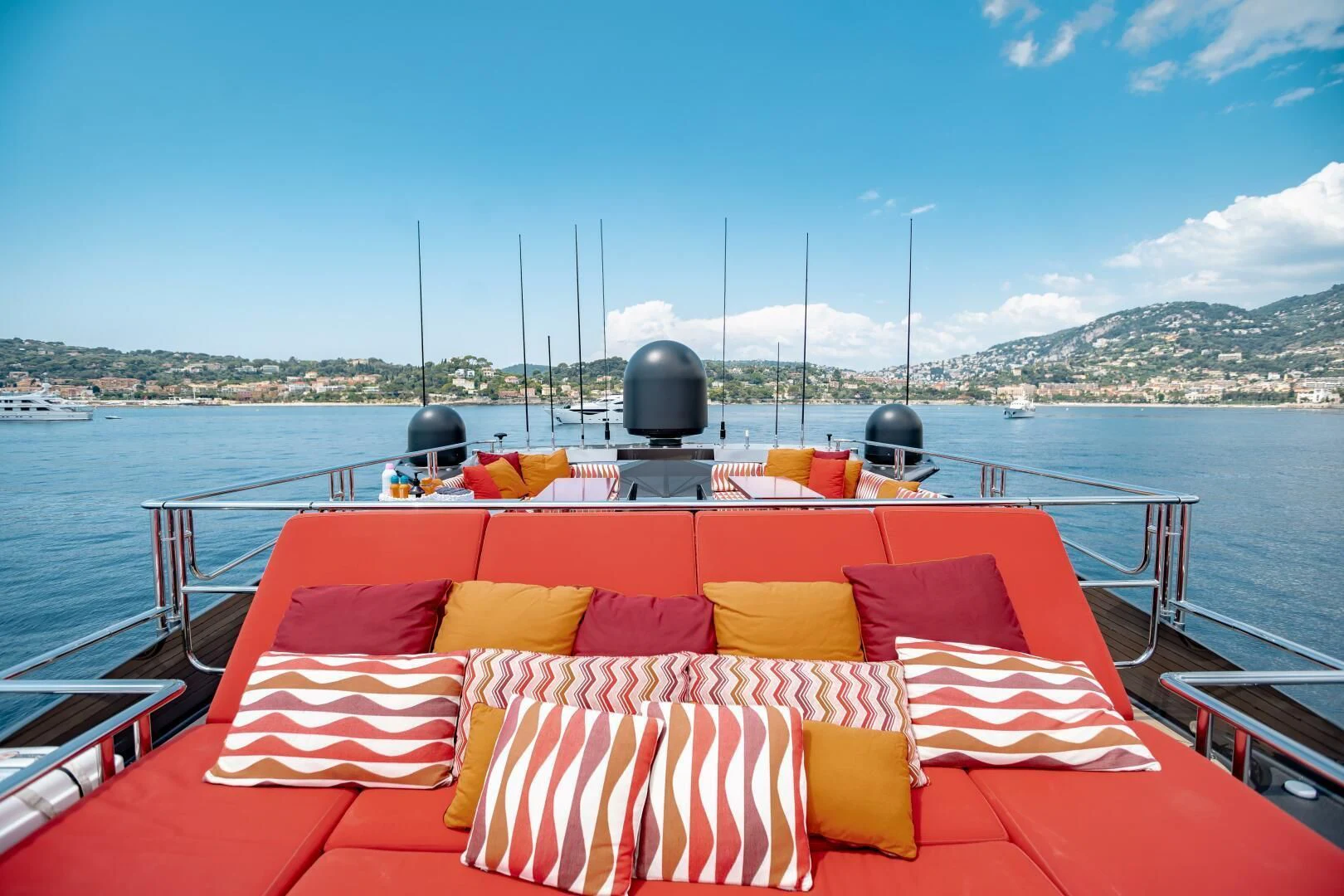 a boat on the water aboard KJOS Yacht for Charter